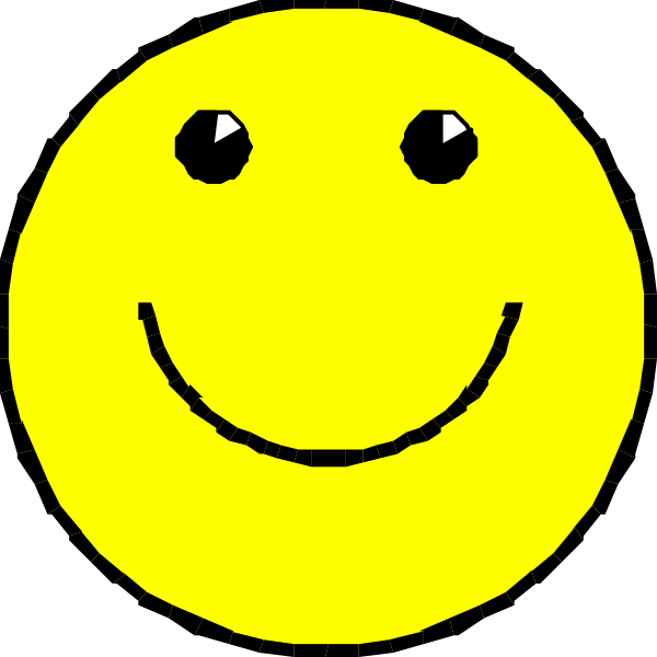 The image shows two yellow smiley faces with black dots for eyes against a white background.