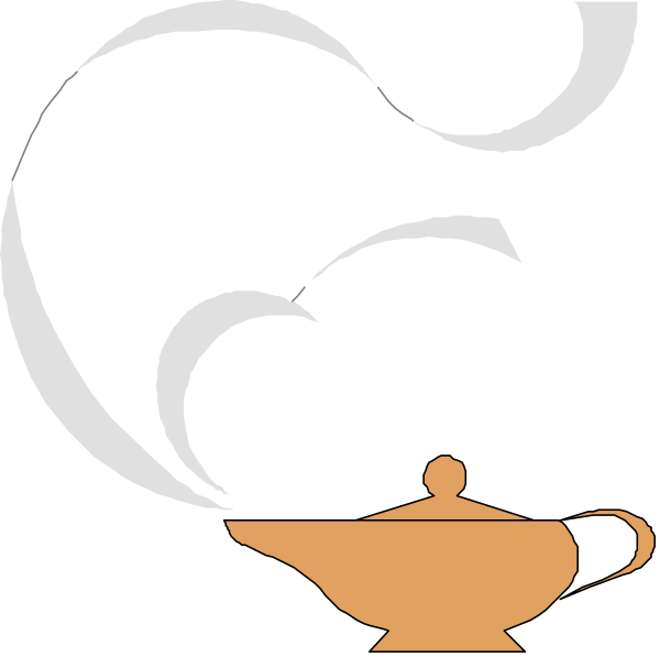 The image features a black background with white swirls on either side of an orange teapot at center bottom.