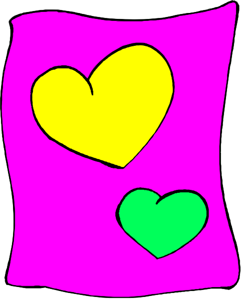 The image shows a pink background with two yellow hearts on it placed next to each other at an angle.