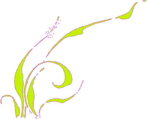 The image shows a white background with an abstract design featuring swirling lines that resemble stylized leaves or flowers on either side of what appears to be a central vertical line.
