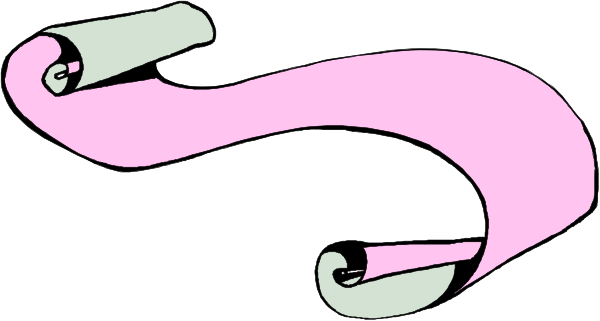 The image shows a pink cartoon fish with two fins swimming upwards towards an unseen surface above it.