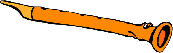The image shows a flute with two holes on top of it against an orange background.
