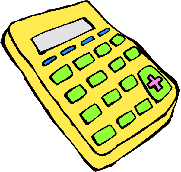 The image shows a yellow calculator with buttons labeled from 0 to 9 on its keypad against a white background. There is also an icon of what appears to be a cross-stitch pattern in green and blue, located at the bottom right corner of the illustration. Additionally, there's a small red plus sign next to this stitched design. The image has been edited with text that reads "Calculator" above it on one side and "+10" below it on another side.