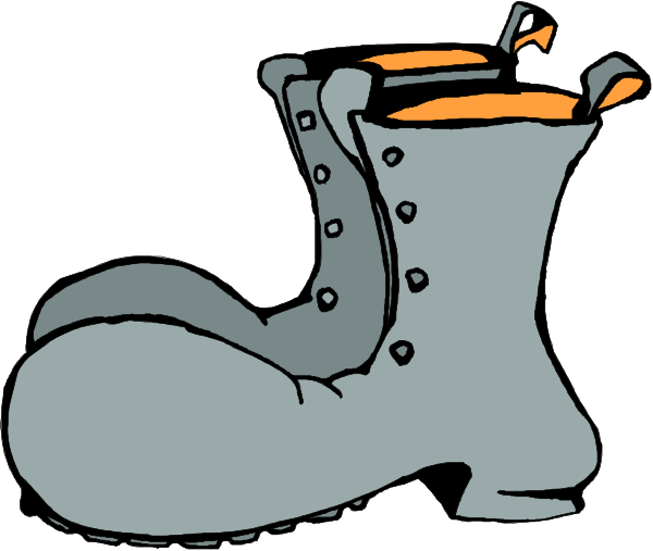 The black and white illustration shows a pair of boots with laces on top against an unseen background; there is no text present in this image.