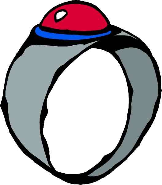 The image shows a ring with an alien design on it against a white background.