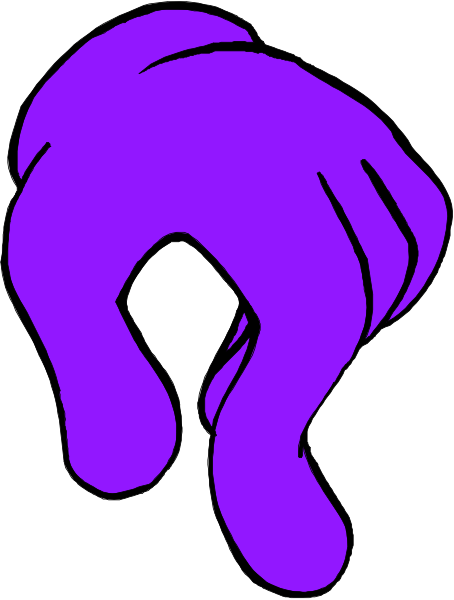 The image shows a purple cartoon character with large ears that resembles an animal's head on top of it.