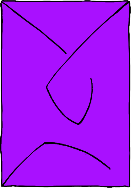 The image shows a purple square with an abstract design inside it on top of another gray rectangle background.