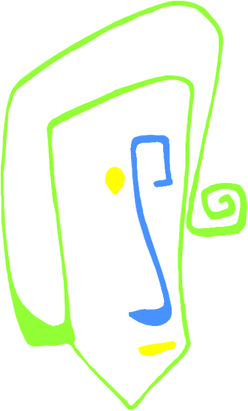 The image shows a simple line drawing of an abstract design that resembles a stylized door with two handles on either side at different heights; it is in black-and-white coloring pages format, and there's no text present within this small clip art.