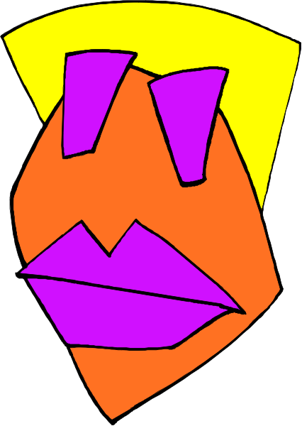 The image shows a stylized cartoon face with exaggerated features such as large eyes and an open mouth expressing surprise or shock.