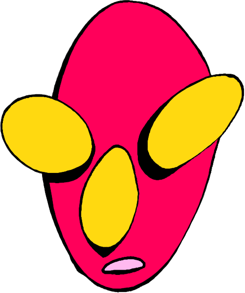 The image shows a cartoon of an egg with two eyes drawn on it against a white background.