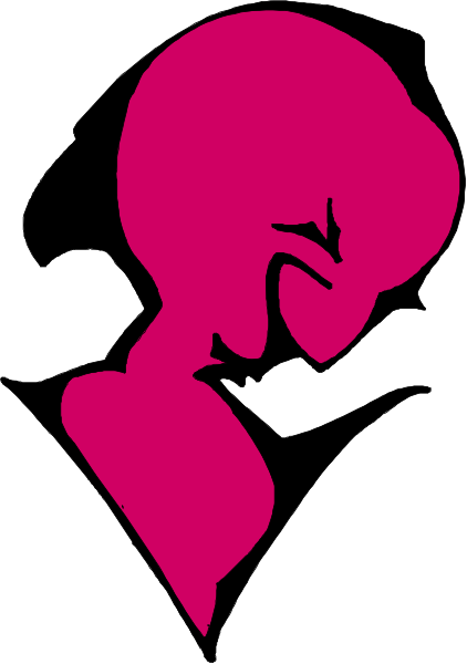 The image shows a pink heart with an eye inside it on top of what appears to be a flagpole against a gray background.