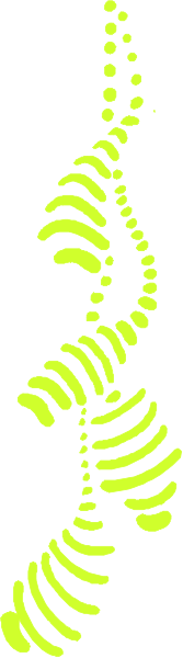 The image shows a simple line drawing of an abstract design with alternating green and white sections against a grey background.