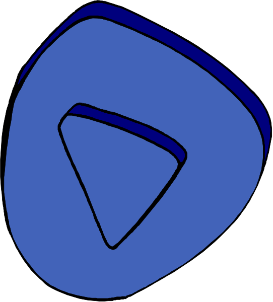The image shows a blue triangle with an open flap on top of it against a gray background.
