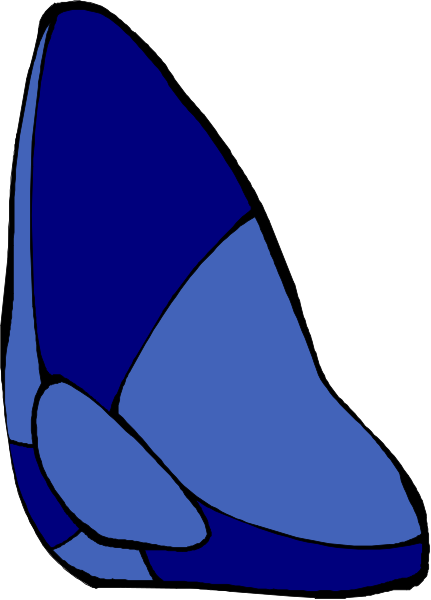 The image shows a blue stylized cat with white paws sitting on top of what appears to be an abstract background in shades of gray.