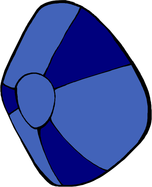 The image shows a blue egg with an open top on it.