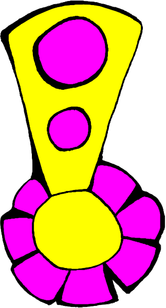 The image shows a pink flower with yellow centers on top of an orange cone against a white background.