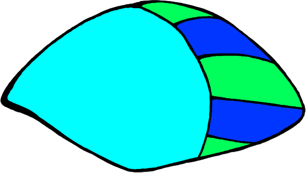 The image shows a colorful abstract design resembling an eye with multiple segments of different shades including blue, green, red, yellow, white, black, gray, purple, orange, pink, brown, and beige on various backgrounds such as dark grey or light tan.