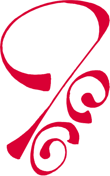The image shows a red percentage symbol (%) with an abstract design resembling musical notes behind it on what appears to be a white background within another larger square that has diagonal stripes in shades of gray, black and brown from top left corner to bottom right corner.