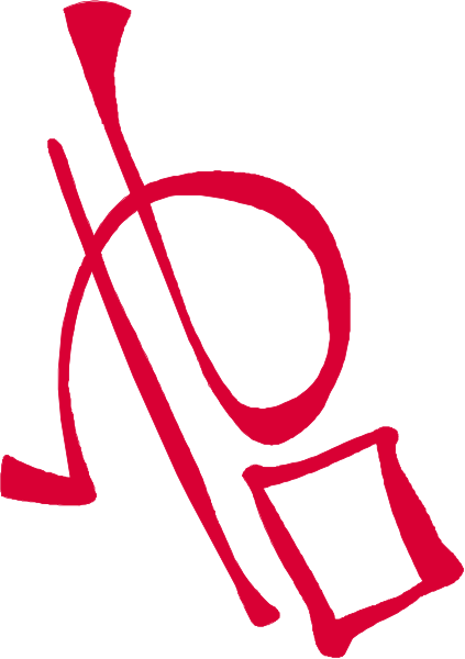 The logo of a music school with musical notes symbolizing harmony and melody.