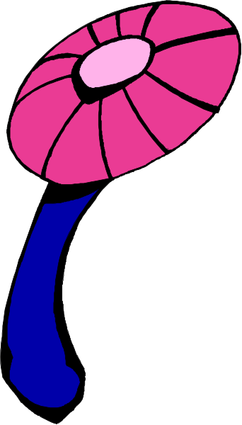 The image shows a mushroom with pink cap on top of it against a white background.