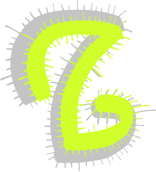 The image shows a digitally altered photo of an object with spikes on it that has been edited to look like a number 6 in green font against a white background. There is no text present within this clip-art image, and there's only one item visible which appears to be the modified object itself. It does not depict any people or animals; instead, its focus seems to be on altering an everyday household appliance into something that resembles a number 6 with spikes for decoration. The setting is abstract as it doesn't provide information about location but