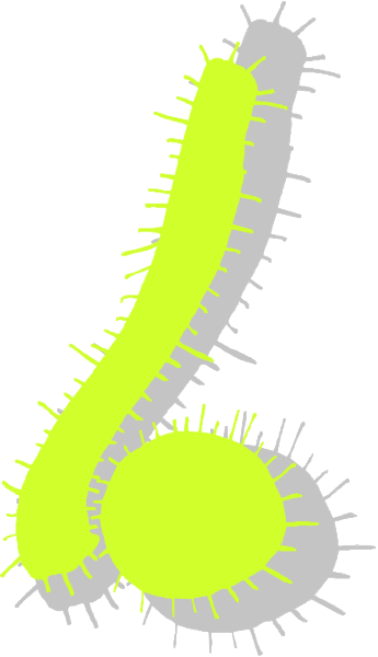 The image shows a cartoon of an alien with two antennae on its head that have yellow spikes at their ends; it appears to be floating in space against a white background.