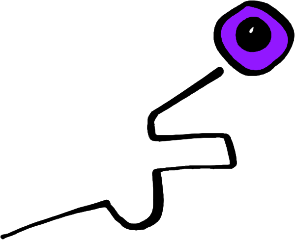 The image shows a cartoon of an alligator with its mouth open as if it's speaking to someone off-camera.