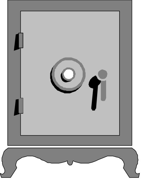 The image shows a gray door with an open lock on it; there's no person visible inside but you can see their reflection in the glass of the door.