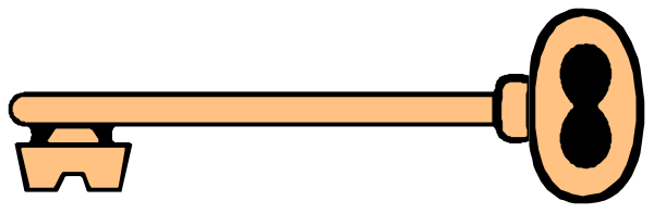 The image shows a key with two keys inserted into it on either side of its center locking mechanism.