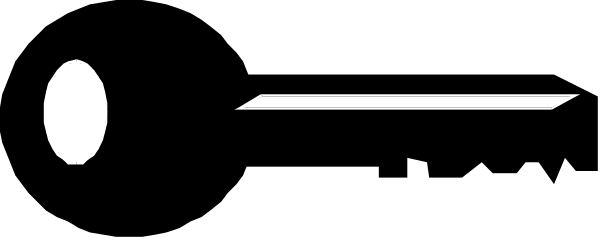 The image shows a black silhouette of an object with two white circles on it against a gray background.