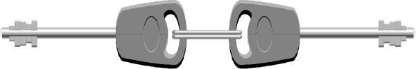 The image shows a pair of handcuffs with two cuff links attached to them against a plain background.
