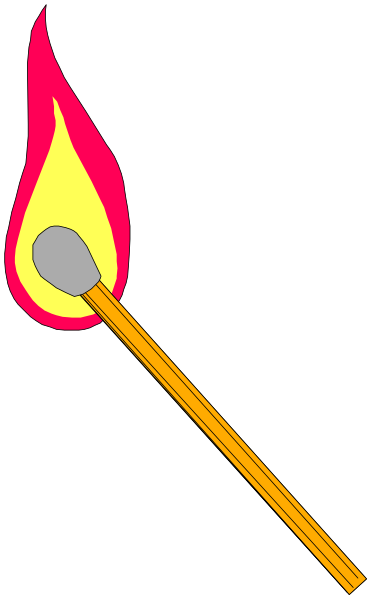 The image shows a lit match with an unlit end on top of it against a black background.