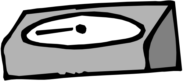 The black and white cartoon shows a gray refrigerator with an open door revealing its interior contents; there is also a small magnifying glass on top of it.