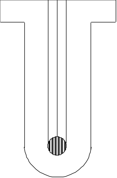 The image shows a black screen with two white dots at different positions on it; there is no other content visible within this small clip-art frame.