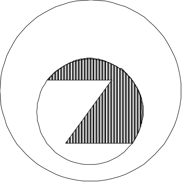 The image shows a black silhouette of an abstract shape resembling a stylized letter 'Z' on a dark background with white lines creating patterns around it.