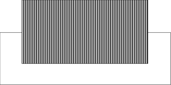 The image shows a long line of vertical bars with varying heights against a dark background on what appears to be an electronic device screen displaying this patterned graphic.