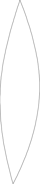 The image shows a simple black and white pattern with two shapes that resemble stylized leaves on either side of an abstract design in between them.