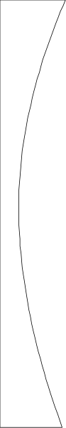 The image shows a black and white photo of an oval shape with stripes on it against a plain background.