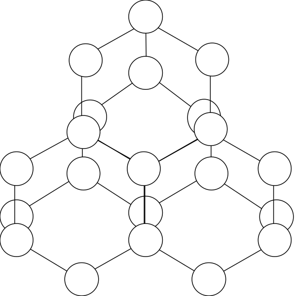 The black and white image shows a pattern of circles arranged to resemble an abstract design with no clear recognizable shapes within it.