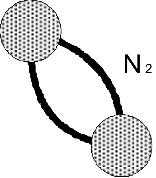 The image shows a black background with three white dots arranged vertically on top of each other at varying heights from left to right.