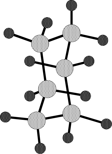 The image shows a black background with white dots of varying sizes scattered across it from left to right.