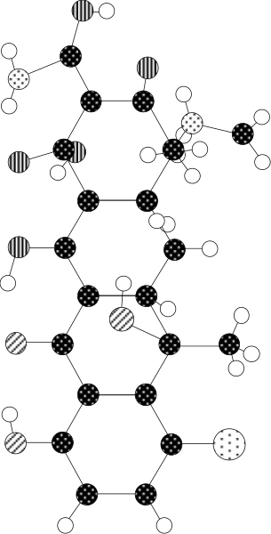 The image shows a black and white photo of an abstract pattern with various shapes that resemble stars against a dark background on the left side transitioning to what appears to be a more structured grid-like design in shades of gray, possibly representing circuitry or electronic components, on the right side.