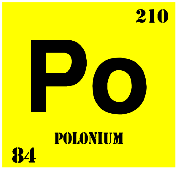The periodic table element symbol for polonium (Po) with its atomic number 84 is displayed on a yellow background in this image. There's also an additional text that reads "POLONIUM" and another one reading "PO-102". This seems to be related to the chemical properties of Polonium, specifically focusing on polonium-102 which has 84 protons. The periodic table is a tool used by chemists for organizing elements based on their atomic number, electron configuration and recurring physical or chemical characteristics. It's