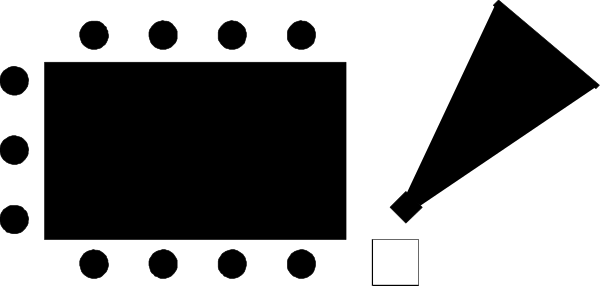 The image shows a black rectangle with white text inside it that reads "Welcome to our website."