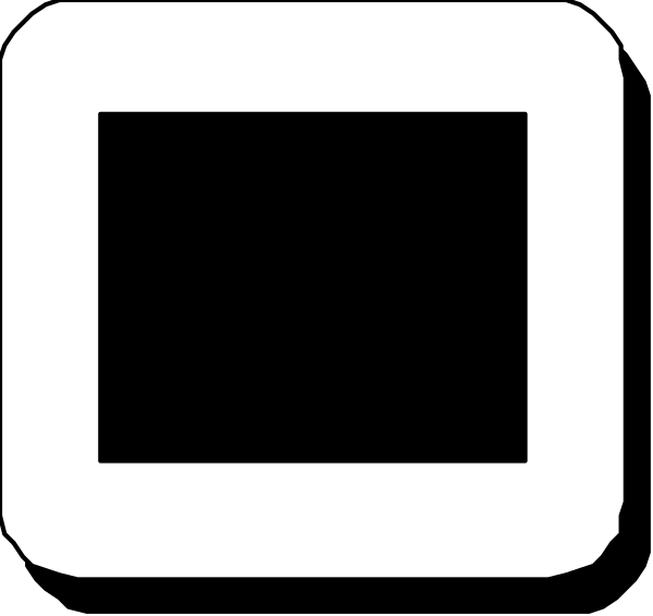 The image shows a black square with two white rectangles inside it on top of each other.