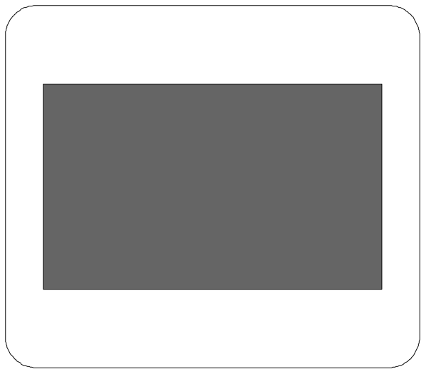 The image shows a black rectangle with white borders on top of another gray rectangular background.