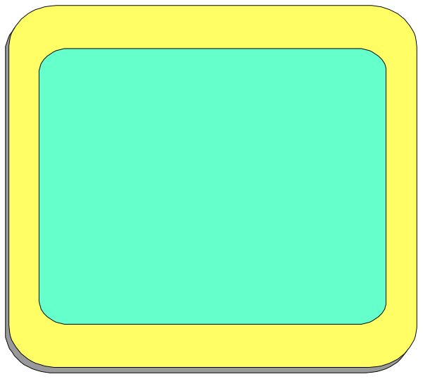 The image shows a stylized representation of an old television with a blank screen set against a gray background.