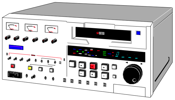The image shows a piece of electronic equipment with various knobs and buttons on it against a dark background.