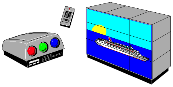 The image shows a black and white pixelated representation of an arcade machine with various games displayed on its screen; to the right is a small model ship in front of what appears to be a sunset scene, suggesting it might represent travel or adventure themes for video game content.
