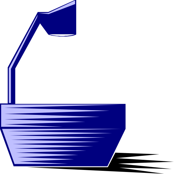 The image shows a blue bucket with two handles on either side of it against a black background.